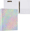 3 Ring Binder, Rainbow Leopard Print Neon File Folder Holds 200 Sheets File Storage for Women Men School Office Supplie