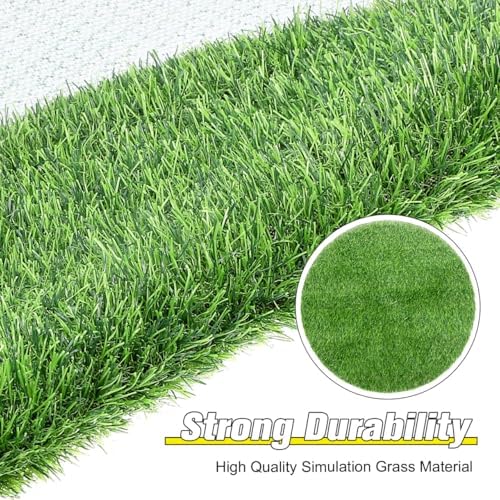 Simulated Grass Round Table Mat 19.68In Artificial Tabletop Grass Mat Decor Lightweight Green Placemat for Indoor Outdoor Dining Parties Weddings
