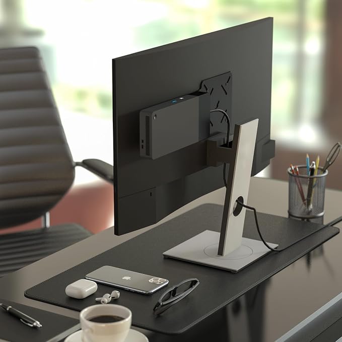 Docking Station VESA Mount Plate for Dell WD22TB4 WD19S | Behind Monitor Wall & Under Desk Mount, Compatible with W19TBS WD19DCS, Sturdy Metal Dock Holder, Black
