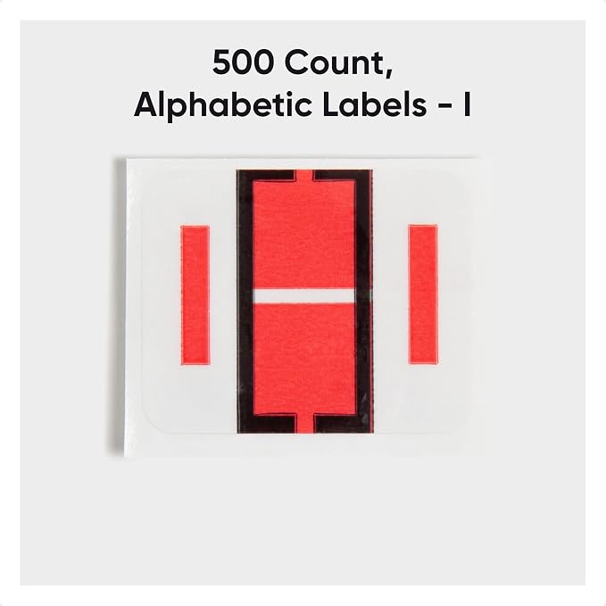 Smead BCCR Bar-Style Color-Coded Alphabetic Label, I, Label Roll, Pink, 500 Labels per Roll, (67079)