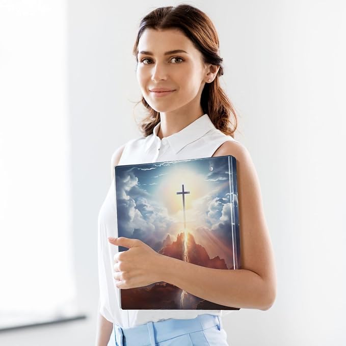 SPRIPORT Lighting Sky 1.5 Inch 3 Ring Binder Holds 200 Sheets for Office Supplies Durable PVC Round Ring Binder with Interior Clear Pockets 3 Ring Notebook Binder for Woman Man Work Home