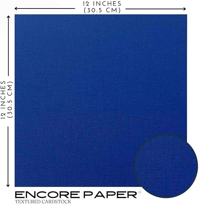 TITANIC BLUE—12x12 Textured Cardstock | 80lb Textured Blue Scrapbook Paper | Premium Cardstock for Cricut Cutting | 25 Sheets