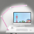 Architect Desk Lamp with Clamp, Led Desk Lamp with Dual Light Bars and Adjustable Swing Arm, Clip-on Stepless Dimming Table Light Computer Lighting for Home Office Sewing Painting Hobby