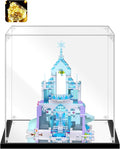 Acrylic Display Case for Collectibles Assemble Acrylic Display Box for Lego 43172 Castle Building Toys Clear Acrylic Case for Display Trophy Figures Dolls(Black,13.8*9.8*13.8 inch)