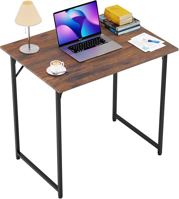 FDW 32 inches Office Small Computer Desk/Home Office Desk/Study Student Writing Desk/Modern Simple Style Desk,Brown