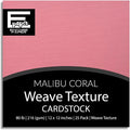 MALIBU CORAL—12x12 Textured Cardstock | 80lb Textured Pink Scrapbook Paper | Premium Cardstock for Cricut Cutting | 25 Sheets
