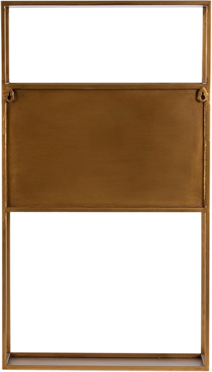 Kate and Laurel Nomi Modern Metal Bathroom Wall Shelf; 18 x 6 x 32; Gold; Contemporary Sleek Tiered Metal Shelves for Wall Decor; Display; and Over-the-Toilet Storage