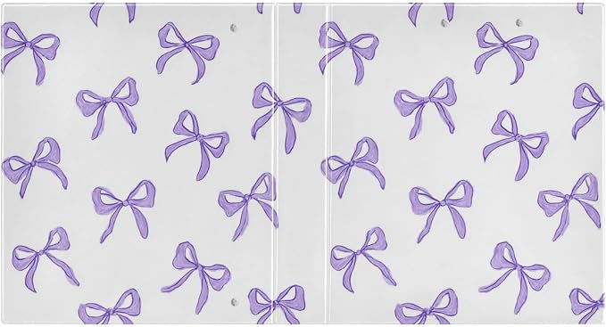 Purple Bow Round Ring Binders 1.5 Inch 3 Ring Binder with Clipboard Holds 200 Sheets Office Home School