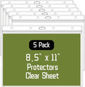5 Pack Sheet Protectors，8.5" x 11" Waterproof Resealable Zip Wall Sign Holder Page Protectors Clear Photo Plastic Sleeves, Duty Work Pocket Hanging Sheet Protectors (Horizontal, 5 Pack)