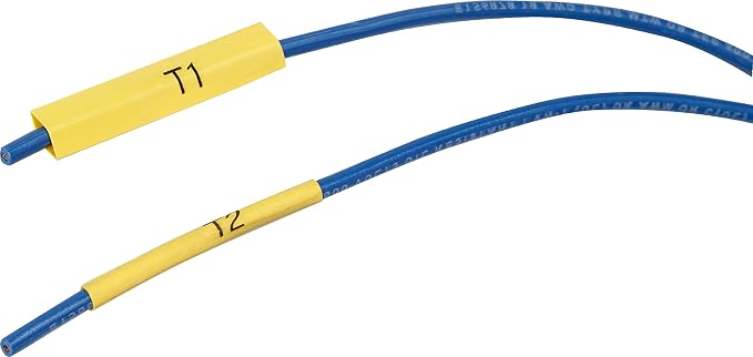 Brady Authentic (M21-375-C-342-YL) PermaSleeve Heat Shrink Tubing for Control / Electrical Panels, Wire Harness, BlackonYellow- For M210, M210-LAB, M211, BMP21-PLUS and BMP21-LAB Printers, .645"W 7'L
