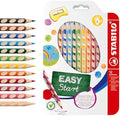 Ergonomic Coloring Pencil - STABILO EASYcolors - Left-Handed - Pack of 12 - Assorted Colors with Sharpener