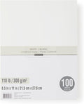 Recollections 100 Sheets White Heavyweight 8.5” x 11” Cardstock Paper - Acid and Lignin Free Paper for Scrapbooks, Arts & Crafts - 1 Pack