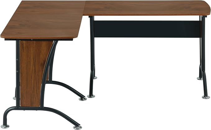 Techni Mobili Multi Configuration Desk, Reversible L-Shaped/Inline, Walnut | Corner Desk, Left/Right, Steel Frame, Spacious Work Area, Ideal for home office, Workspace organization