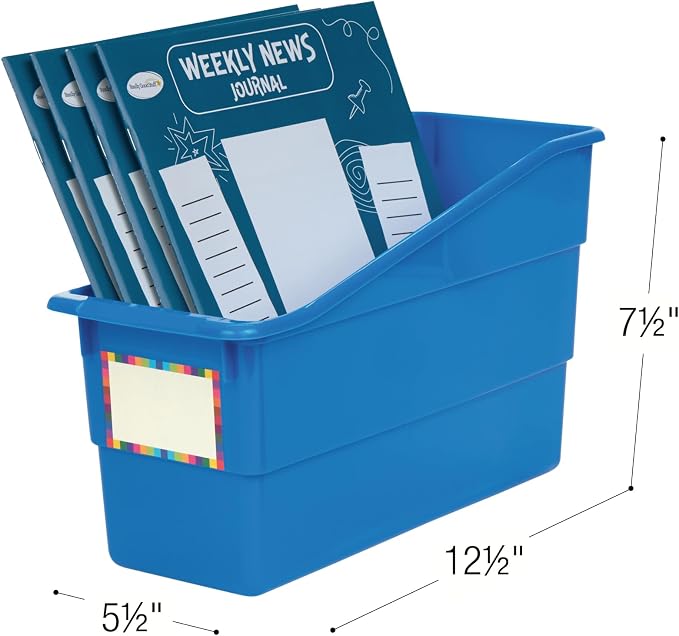 Really Good Stuff Durable Book & Binder Holders - 6 Pack – Blue