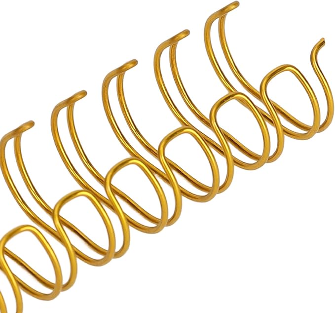 Hilitand 100pcs Plastic Spiral Binding Coils, 3:1 Pitch, 1/2in Diameter 34 Loop Spiral Binding Spines for Office Documents 100 Sheets Capacity (Gold), HILITANDG4G29CKZI0-11