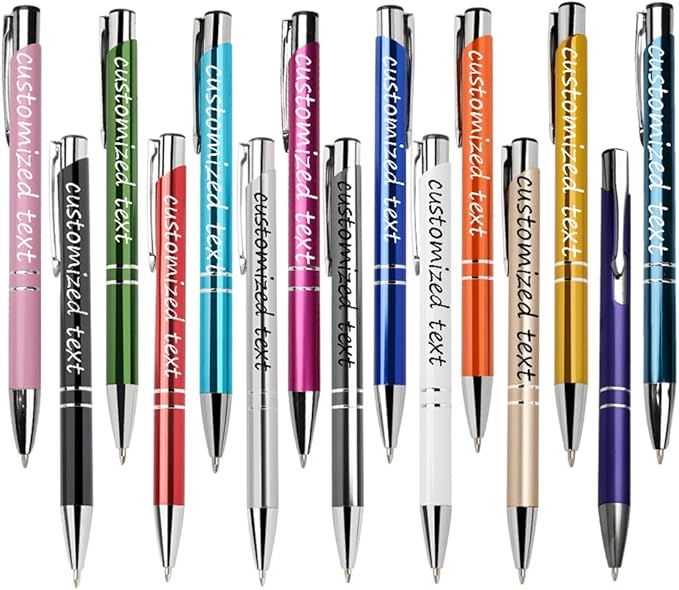 Yucold Customized ballpoint pens in bulk, personalized ballpoint pens with free engraving, for use in companies, enterprises, graduation anniversaries (Multicolor,26)