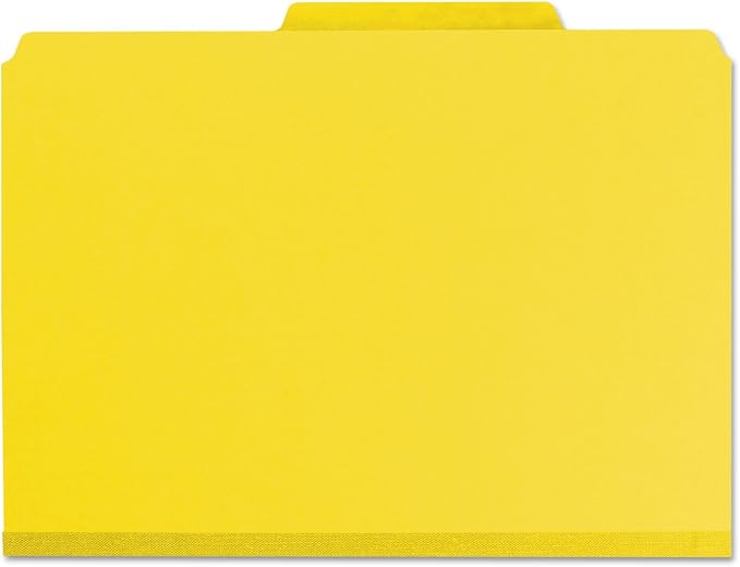Smead Pressboard File Folder, 1/3-Cut Tab, 1" Expansion, Letter Size, Yellow, 25 per Box (21562)