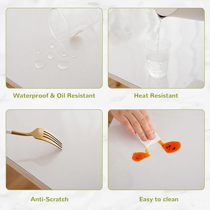 Eisdroma 41 x 95 Inch Clear Table Cover Protector, Clear Table Protector for Dining Room Table, 1.5mm Plastic Table Cover, Waterproof Table Pad for Kitchen, Office