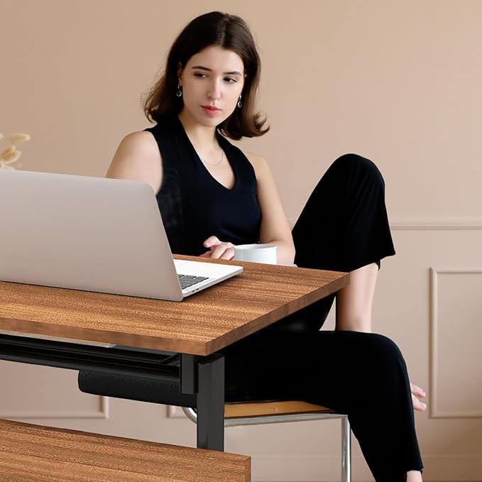 Modern Conference Table,Modular Flip-Top Seminar Meeting Table,Versatile Portable Conference Room Tables with Mobile Wheels,Folding Tables Mobile Training Tables for Classroom, and Offices（62.9in