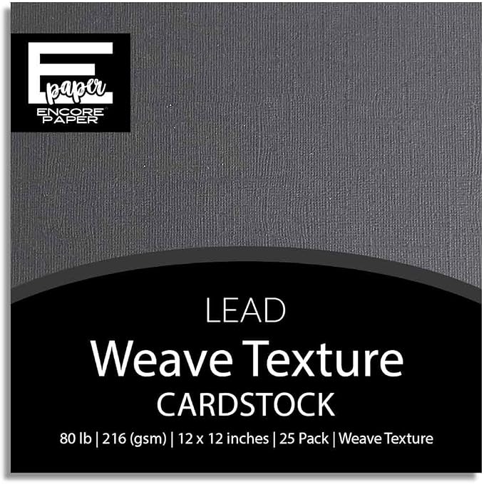 Lead—12x12 Textured Cardstock | 80lb Textured Gray Scrapbook Paper | Premium Cardstock for Cricut Cutting | 25 Sheets
