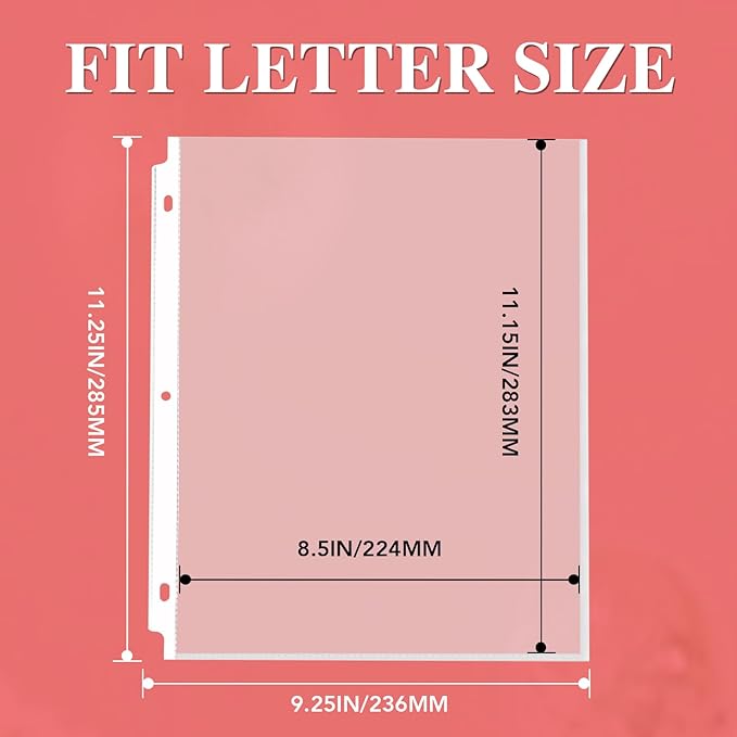 900 Pack Sheet Protectors 8.5 x 11 Clear Page Protectors for 3 Ring Binder | Plastic Sleeves for Papers, Top Loading Paper Protector Perfect for Documents & Photos, Office Supplies