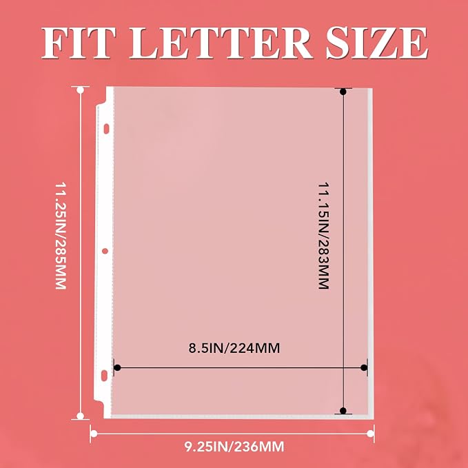 500 Pack Sheet Protectors 8.5 x 11 Clear Page Protectors for 3 Ring Binder | Plastic Sleeves for Papers, Top Loading Paper Protector Perfect for Documents & Photos, Office Supplies