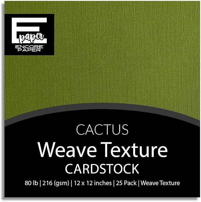 Cactus—12x12 Textured Cardstock | 80lb Textured Green Scrapbook Paper | Premium Cardstock for Cricut Cutting | 25 Sheets