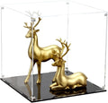 12 Inch Clear Acrylic Case for Display with Black Base | Cube Display Acrylic Box for Collectibles, Alternative Glass Case for Display Figures Home Storage Organizing Arts Showcase