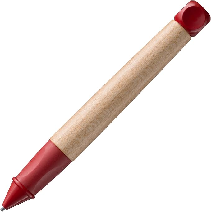 LAMY abc red - child-friendly Mechanical Pencil for writing beginners with ergonomic grip & robust maple wood - including LAMY M 44 fine line refill 1.4 mm