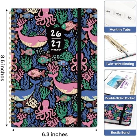 Planner 2026-2027, Monthly & Weekly Jul 2026-Jun 2027 Calendar Planner