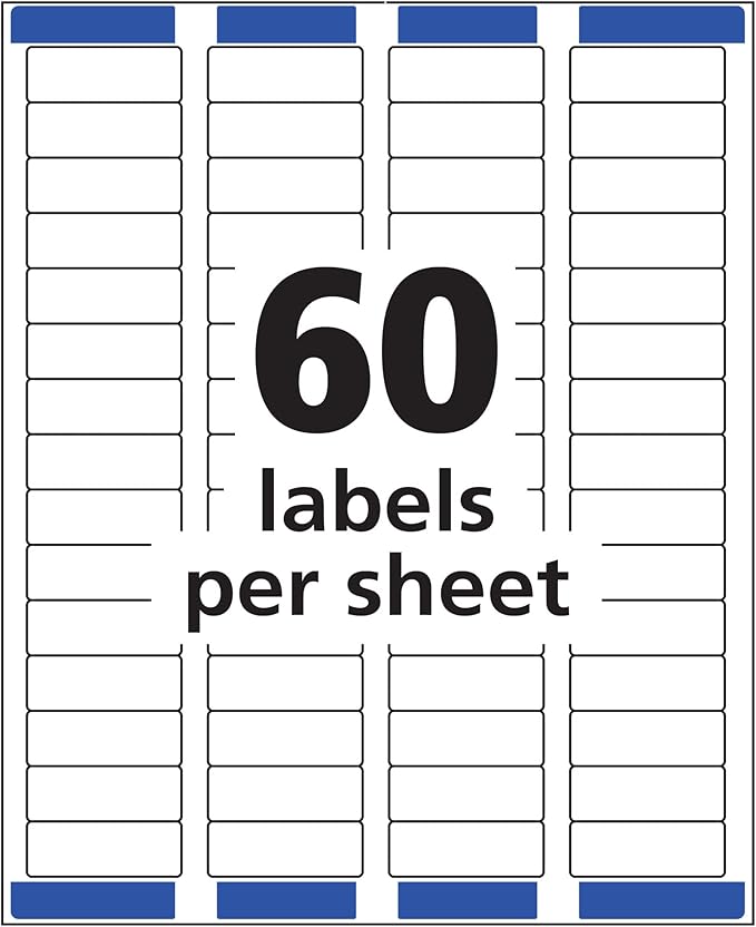 Avery Return Address Labels, Laser Printers, 6,000 Labels, 2/3 x 1-3/4, Permanent Adhesive, 5 Packs (5155)
