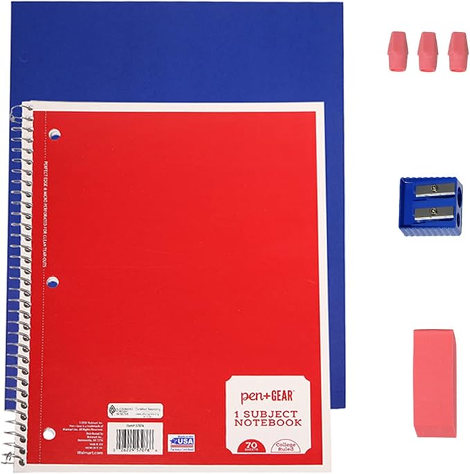 Moda West 24 Pack Bulk School Supplies 34 Piece Kit - Pens, Pencils, Crayons, and More - Essential Box of School Supplies for Elementary, Middle, and High School Students