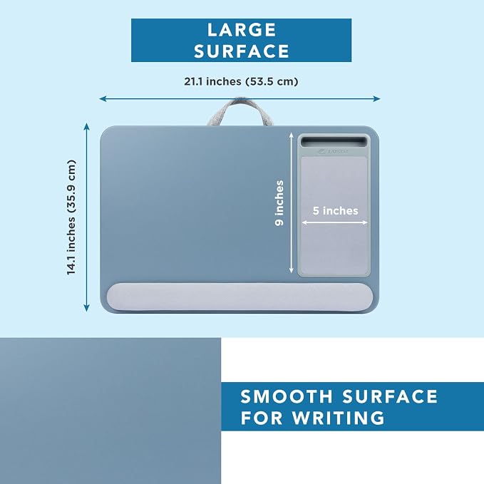 LAPGEAR Home Office Pro Lap Desk - Slate Blue, Fits 15.6” Laptops