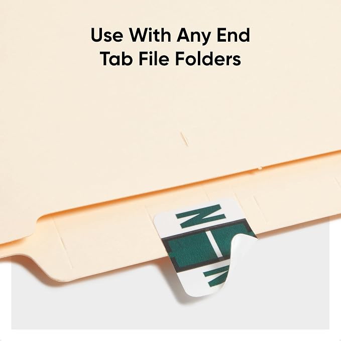 Smead BCCR Bar-Style Color-Coded Alphabetic Label, N, Label Roll, Dark Green, 500 Labels per Roll, (67084)