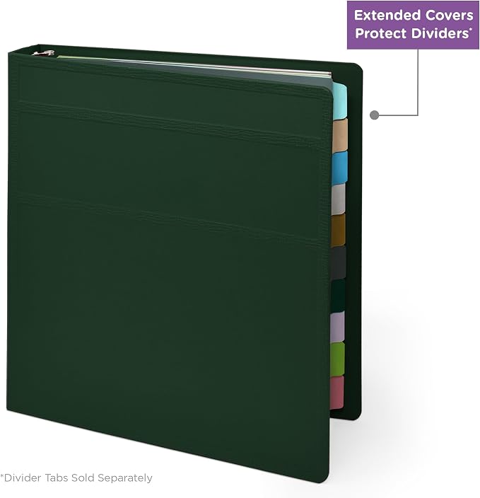 Carstens 1.5-Inch Heavy Duty 3-Ring Binder - Side Opening, Forest Green, Durable Plastic, No-Gap Rings, Waterproof Cover No Pockets, Holds 250 Letter Sheets, BPA-Free, Made in USA (2041-3R) Case of 20