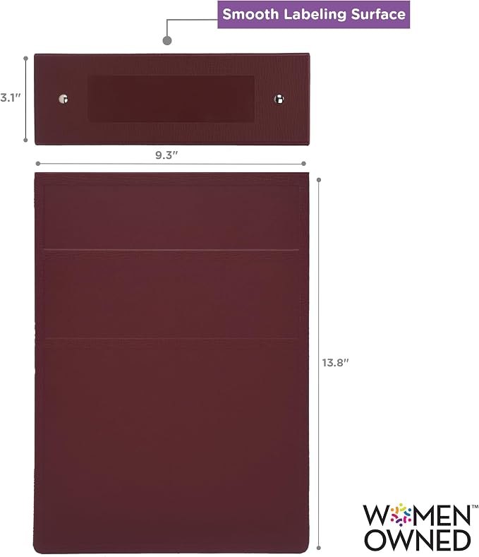 Carstens 3-Inch Heavy Duty 3-Ring Binder - Top Opening, Wine, Durable Plastic, Precision No-Gap Rings, Waterproof Cover, No Pockets, Holds 400 US Letter Sheets, BPA-Free, Made in USA (1753-3R)