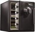 SentrySafe Fireproof and Waterproof Black Steel Home Safe with Digital Keypad Lock and Organization Trays for Money, Documents, 1.23 Cubic Feet, SFW123EU