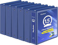 COMIX Sturdy 1.5 Inch 3 Ring Binder with Clear View Cover | 1.5"Heavy Duty Round Ring,PVC-Free Board,Holds 300 Letter Sheets,Wholesale for Offices & Classrooms,6 Pack (Dark Blue)