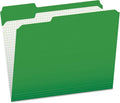 Pendaflex Color File Folders with Interior Grid, Letter Size, Bright Green, 1/3 Cut, 100/BX (R152 1/3 BGR) | Reverse any folder and the printed interior grid becomes a writing panel. Reinforced tabs, 100 per box, made in the USA.