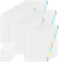 5 Set of 40 Pack A4 Plastic Sleeves Binder Index Dividers Pocket Dividers for 2/3/4 Ring Binder with 8 Tabs，Clear Plastic Sheet Protectors Paper Organizer for School Home Office