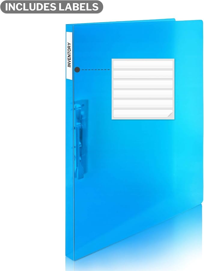 CRANBURY Punchless Clamp Binder, Ringless 8.5x11 Folder, 4-Pack | Assorted Colors, Holds 100 Letter-Size Pages, Strong Metal Clip, Transparent Acid-Free Poly, Home & Office