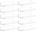 Dezzer 10 Pack Acrylic Shelves for Wall, 15" Clear Acrylic Floating Shelves for Bathroom Bedroom, Invisible Bookshelf Wall Ledge Storage Shelf Books Perfume Toys Action Figure Display Shelves
