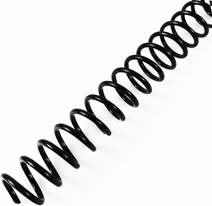 Binditek Plastic Spiral Binding Coils, 13 mm, 4:1 Pitch, Black, 50 Pack | Coil Binding Spines, 17/32", 105 Sheet Capacity, 48 Loops, for Letter-Size Reports, Presentations, School and Office Projects