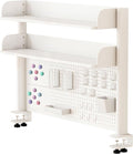 Clamp On Desk Organizer Shelf,Desk Extender Pegboard,White,23.6in | Computer Desk Accessories for Office,Desktop Bookshelf Storage Shelves for Desk, Desktop Shelving System