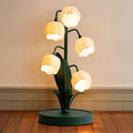 WERFOP Vintage Lily of the Valley Flower Table Lamp | 3 Color Adjustable LED Bedside Lamp, Cute Night Light for Bedroom, Living Room, Dorm Room, Office & Home Decor (Dark Green)