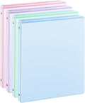 0.5'' 3-Ring-Binder with Pockets, 100 Sheets Capacity, 1/2 inch Binders fits 11" x 8.5" US Letter Size, Assorted 4 Pastel Colors - Ideal for School, Office, and Home Use (0.5 inch)