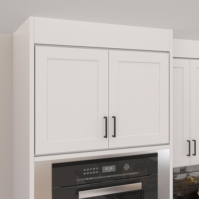 Furinno Shaker Wall Refrigerator Kitchen Cabinet with 2 Doors, Ready to Assemble, 24 D x 36 W x 24 H, White