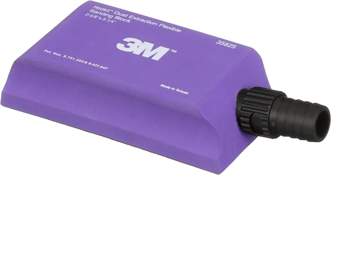 3M Hookit Dust Extraction Flexible Sanding Block, 35825, 133 mm x 67 mm | 1 Sanding Block, Lightweight, Flat, Restore contours and bodylines