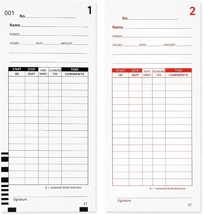 400 Time Cards Compatible with Lathem 7000E and 7500E Time Clocks