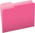 Pendaflex Two-Tone Color File Folders, Letter Size, 1/3 Cut, Pink, 100 Per Box (152 1/3 PIN)